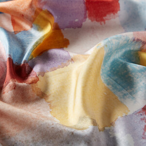 Southern Gardens Satin Silk Scarf - Thumbnail