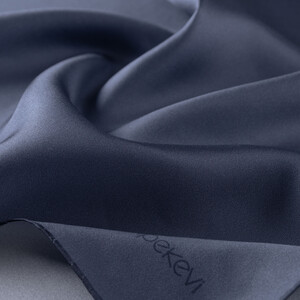 ipekevi - Steel Blue Plain Silk Twill Scarf (1)
