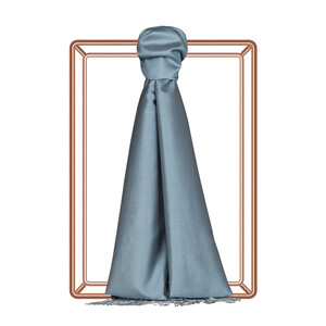 Steel Gray Reversible Silk Scarf - Thumbnail