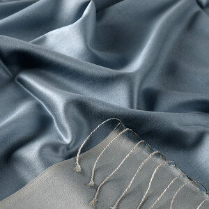 ipekevi - Steel Gray Reversible Silk Scarf (1)