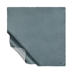 Steel Lead Plain Silk Twill Scarf - Thumbnail