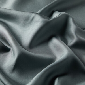 Steel Lead Plain Silk Twill Scarf - Thumbnail