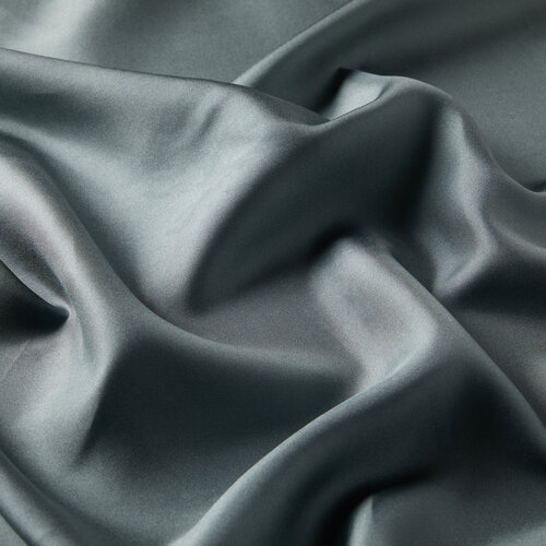 Steel Lead Plain Silk Twill Scarf