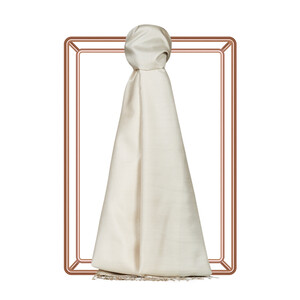 Stone Beige Gradient Silk Scarf - Thumbnail