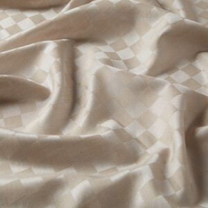 Stone Checkered Cotton Silk Scarf - Thumbnail
