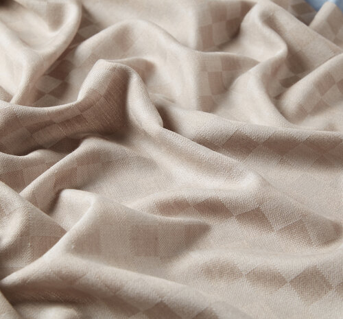 Stone Checkered Wool Silk Scarf