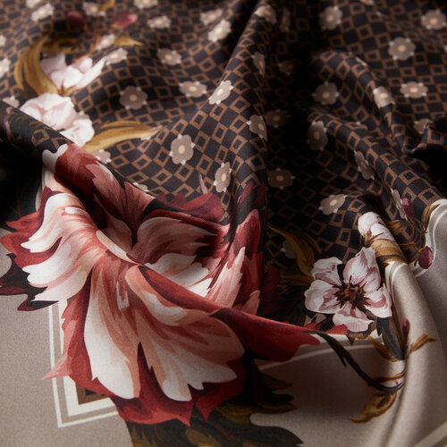 Stone Copper Eden Of Medal Twill Silk Scarf