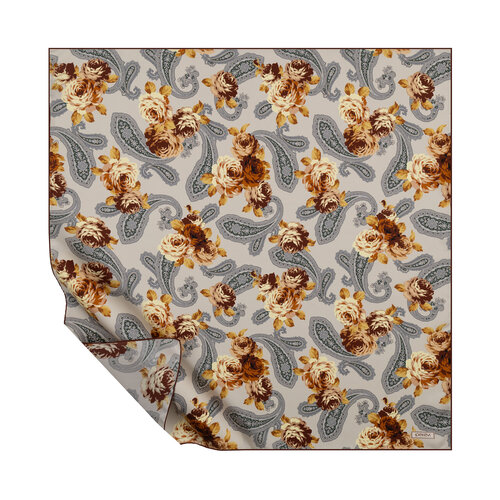 Stone Eastern Rose Twill Silk Scarf