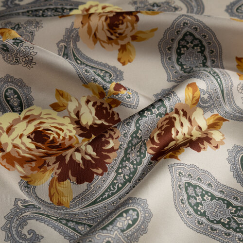 Stone Eastern Rose Twill Silk Scarf