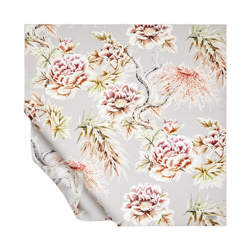 Stone Fuji Print Silk Twill Scarf