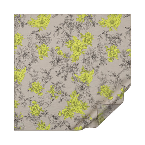 Stone Green Azalea Print Tencel Scarf
