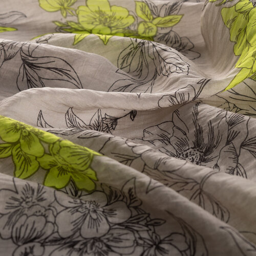 Stone Green Azalea Print Tencel Scarf
