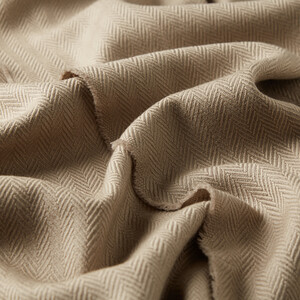 Stone Herringbone Patterned Wool Scarf - Thumbnail