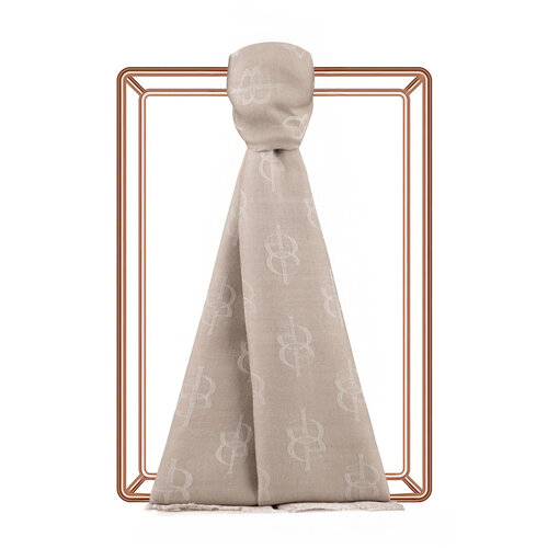 Stone IE Monogram Wool Silk Scarf