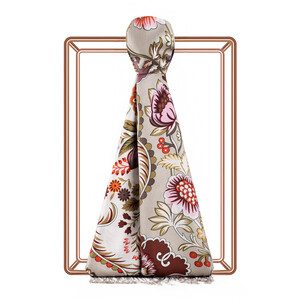 ipekevi - Stone Leaf Crown Print Silk Scarf