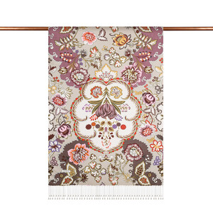 ipekevi - Stone Leaf Crown Print Silk Scarf (1)