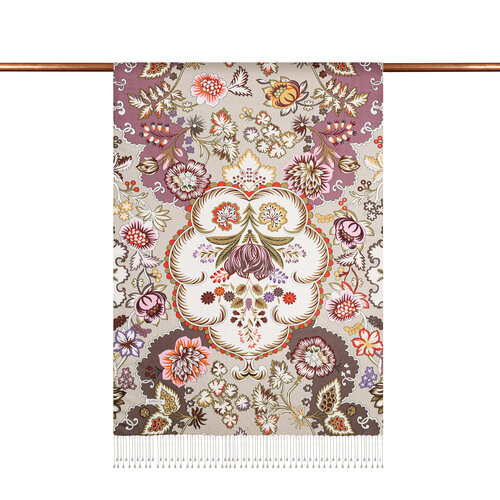 Stone Leaf Crown Print Silk Scarf