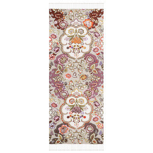 Stone Leaf Crown Print Silk Scarf - Thumbnail