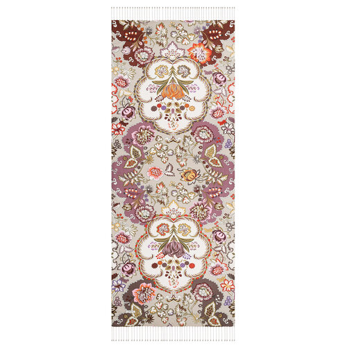 Stone Leaf Crown Print Silk Scarf