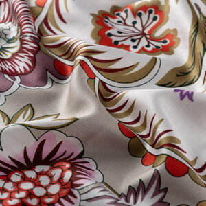 Stone Leaf Crown Print Silk Scarf - Thumbnail