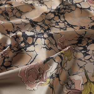 Stone Lisianthus Panel Twill Silk Scarf - Thumbnail