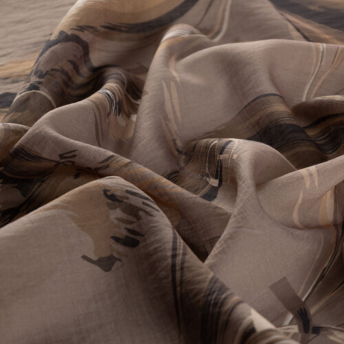 Stone Mono Flow Print Tencel Scarf