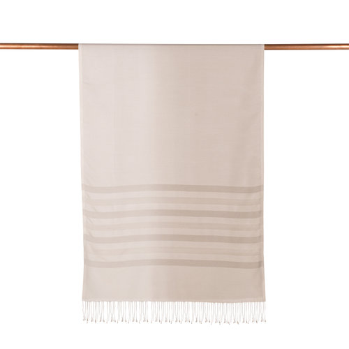 Stone Mono Striped Gradient Silk Scarf