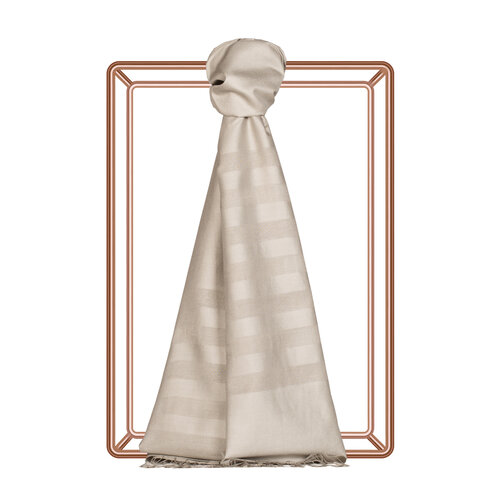 Stone Mono Striped Silk Scarf