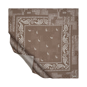 Stone Patchwork Patterned Twill Silk Scarf - Thumbnail