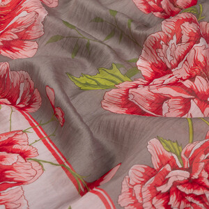 ipekevi - Stone Powder Peony Print Tencel Scarf (1)