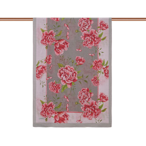 Stone Powder Peony Print Tencel Scarf - Thumbnail