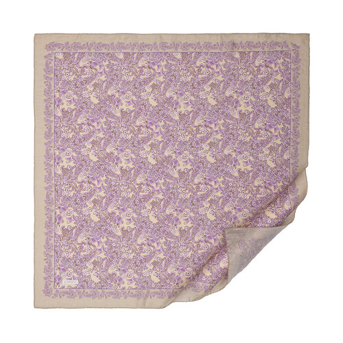 Stone Purple Mezopotamya Model 06 Print Tencel Scarf