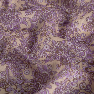 Stone Purple Mezopotamya Model 06 Print Tencel Scarf - Thumbnail