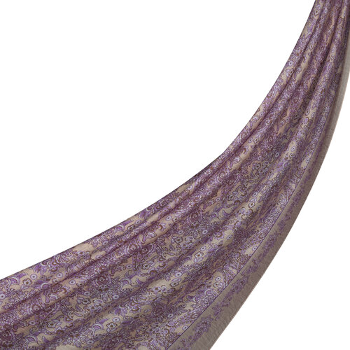 Stone Purple Mezopotamya Model 06 Print Tencel Scarf