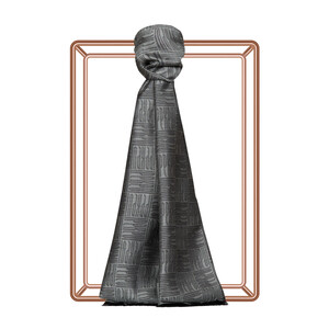  Stone Qufi Pattern Silk Scarf - Thumbnail