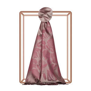 Stone Royal Garden Jacquard Silk Scarf - Thumbnail