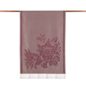 Stone Royal Garden Jacquard Silk Scarf - Thumbnail