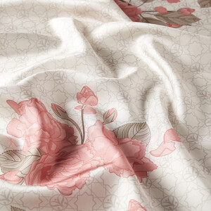 Stone Sakura Monogram Silk Twill Scarf - Thumbnail