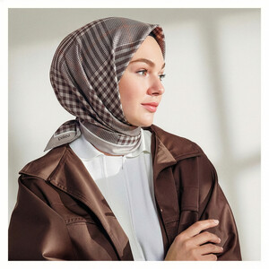 Stone Shepherd Plaid Silk Twill Scarf - Thumbnail