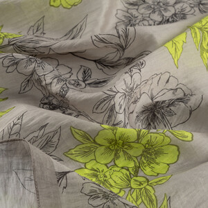 Stone Yellow Azalea Print Tencel Scarf - Thumbnail