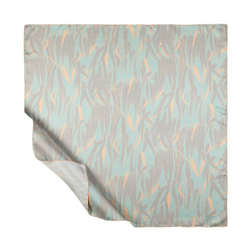 ايشارب حرير تويل تصميم ورود لون أخضر مائي