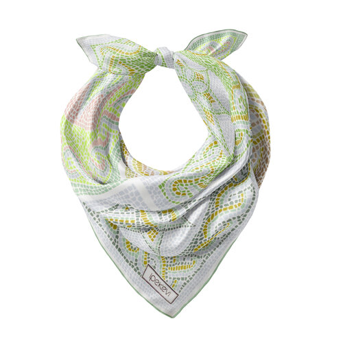 Su Yeşili Olimpos Saten İpek Mendil