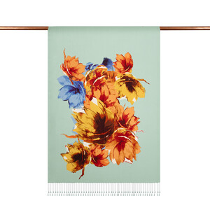 ipekevi - شال حرير بتصميم ورود لون أخضر (1)