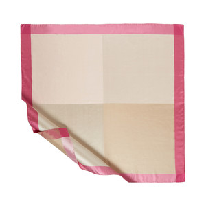 Sugar Pembe Block Frame Silk Scarf - Thumbnail