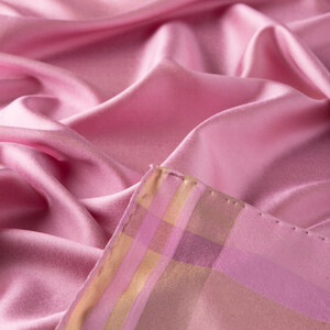 Sugar Pink Frame Silk Scarf - Thumbnail