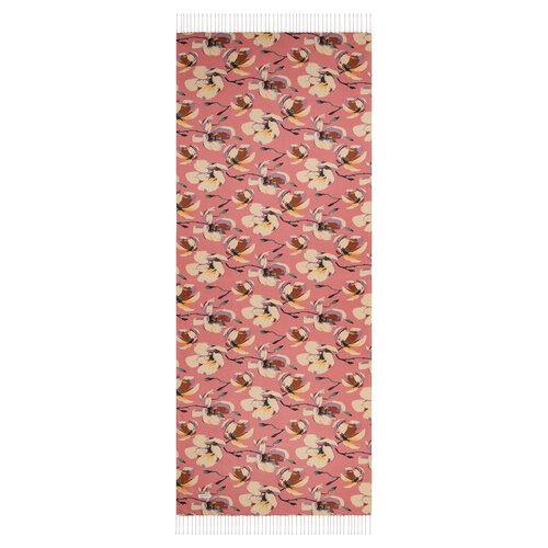 Sugar Pink Hazan Print Silk Scarf