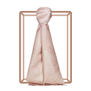 Sugar Pink Lurex Spiral Silk Scarf - Thumbnail