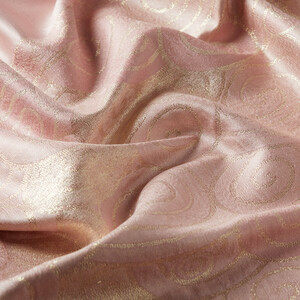 Sugar Pink Lurex Spiral Silk Scarf - Thumbnail