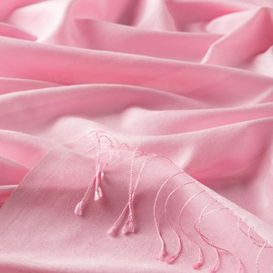 Sugar Pink Mono Striped Silk Scarf - Thumbnail