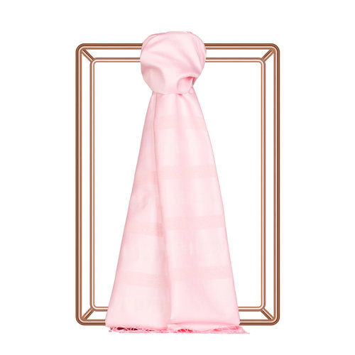 Sugar Pink Mono Striped Silk Scarf